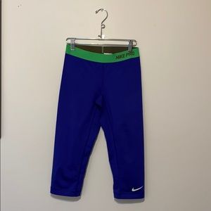 Royal Blue Nike Pro Capris